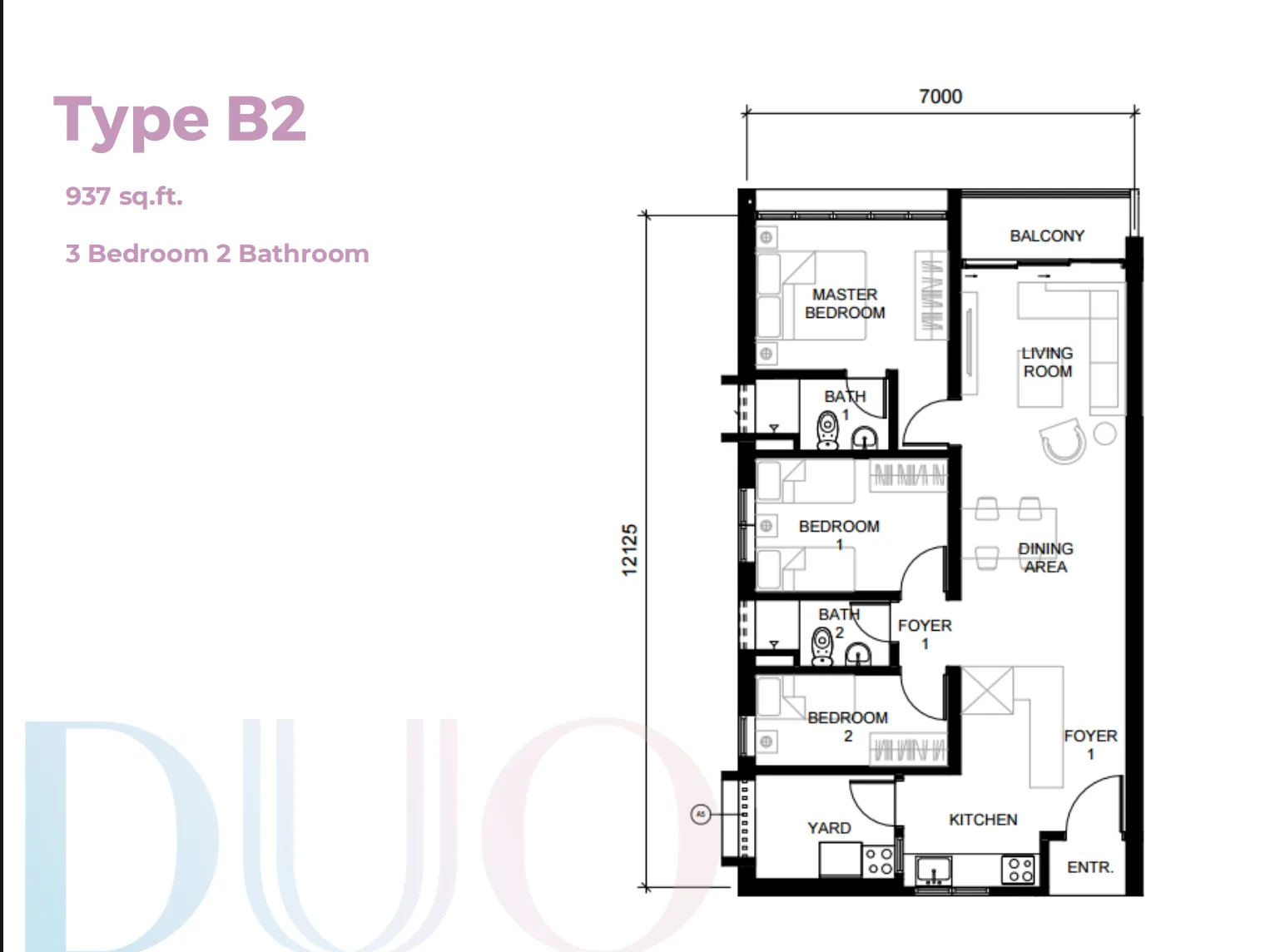 The Straits View DUO Residence floor plan option 6 in Johor Bahru