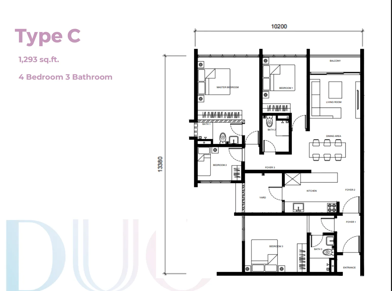 The Straits View DUO Residence floor plan option 7 in Johor Bahru