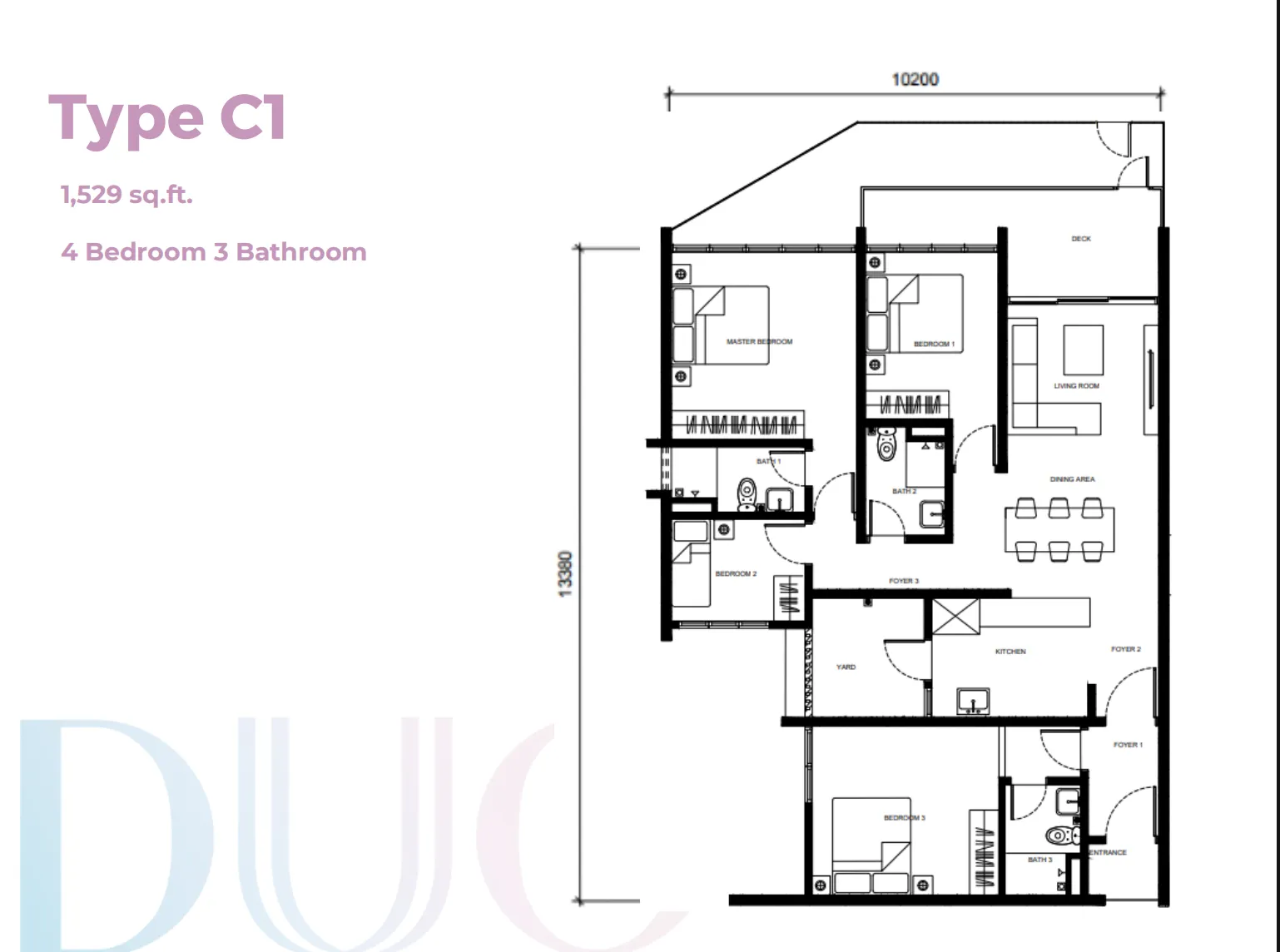The Straits View DUO Residence floor plan option 8 in Johor Bahru