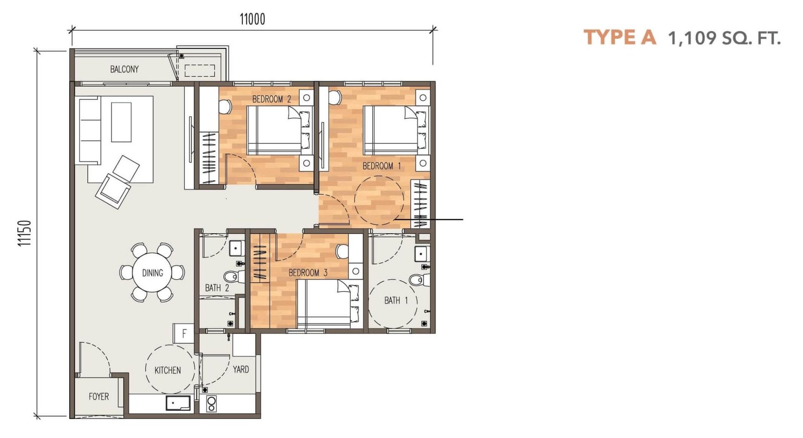 Tuai Timur Type A floor plan
