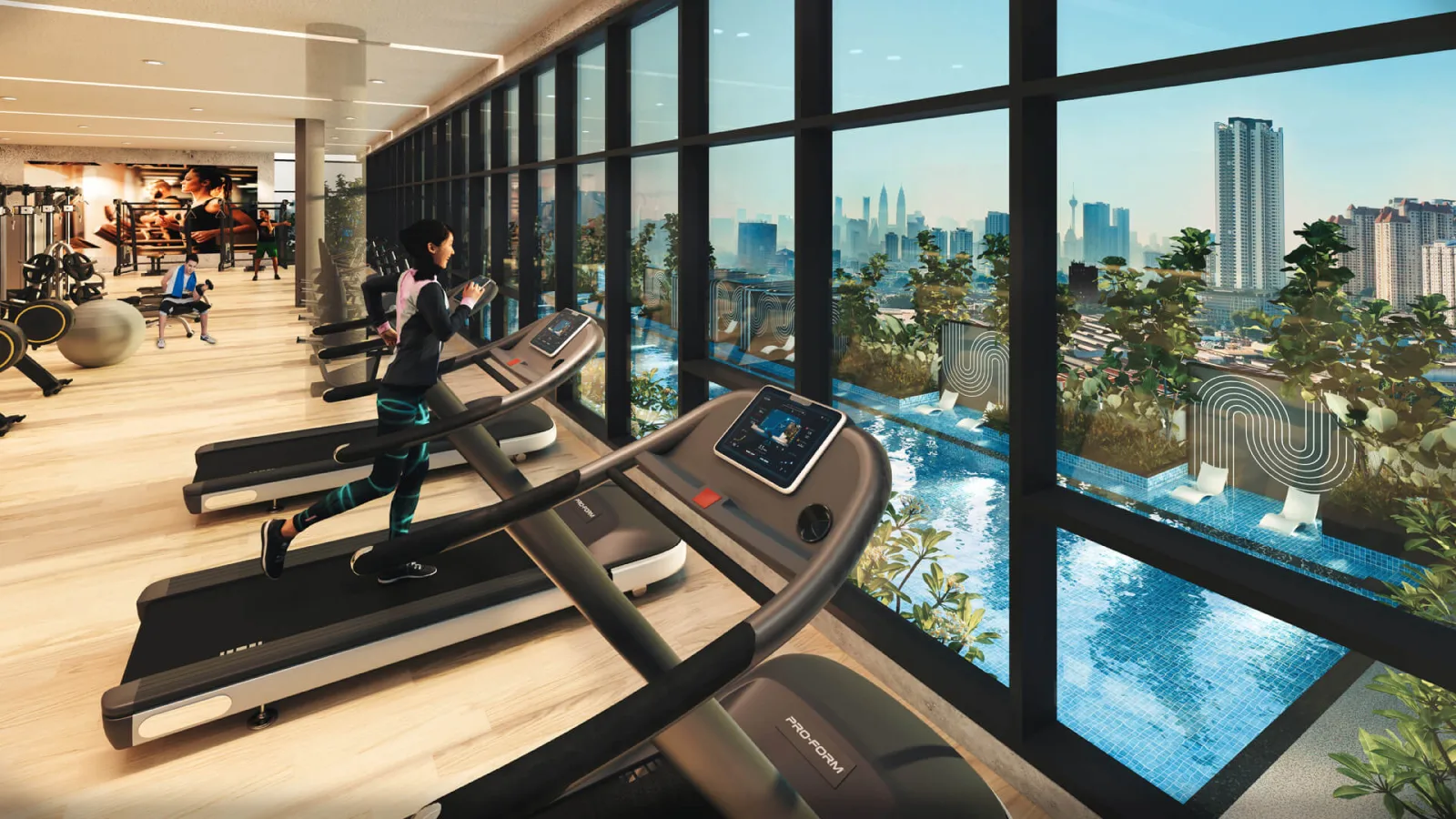 Kemudahan gimnasium lengkap Tuju Residences