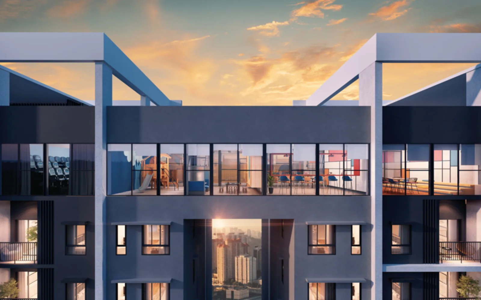 Kemudahan Skyroof Tuju Residences dengan pemandangan panorama bandar Kuala Lumpur