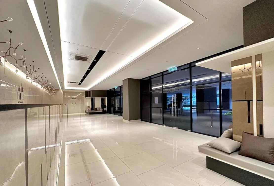 Twin Tower Residence facility level corridor and reception hallway, Johor Bahru in Bukit Chagar, Johor Bahru, Johor