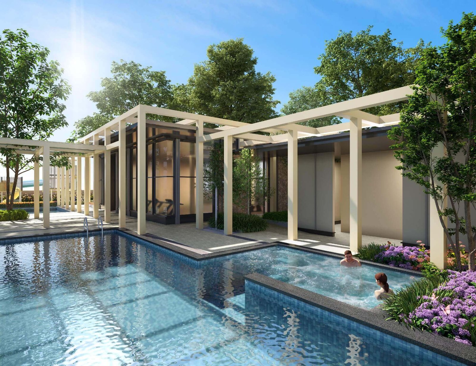 Veladaz Residences outdoor jacuzzi facility in Bukit Jalil