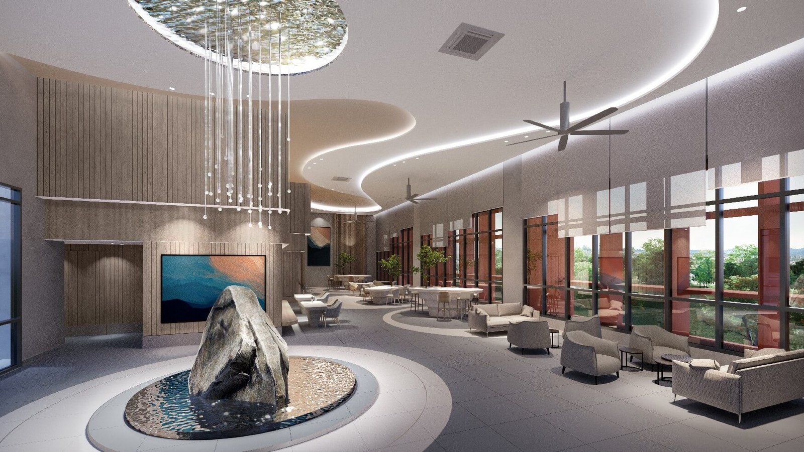 Veladaz Residences grand lobby lounge interior in Bukit Jalil