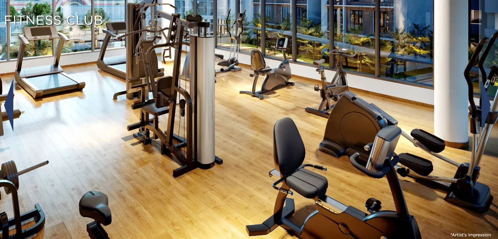Veranda Residences Phase 2 Veranda Residences Level 3 fitness club with full gym equipment and garden view in MBW City, Johor Bahru, Johor