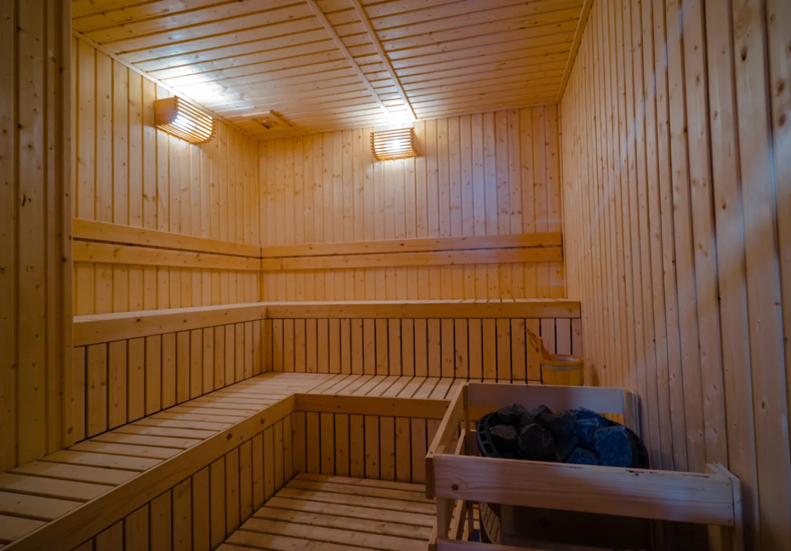 Bilik sauna berpanel kayu Wave Marina Cove