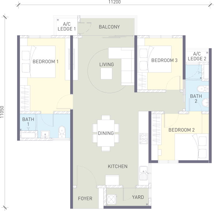 Wellnessa Type A floor plan